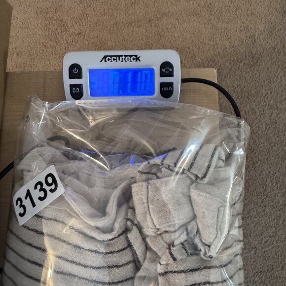 Eesome Hemp Blend Button Down Shirt Stripped Cream SZ Large Sustainable Capsule - Picture 7 of 7